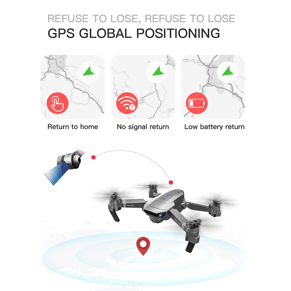 ETbotu Pieghevole Drone Drone SG907 GPS con fotocamera 4K 5G Wifi RC Quadcopter flusso ottico Mini Dron 1080P HD Drone pieghevole Batteria 4K 1 